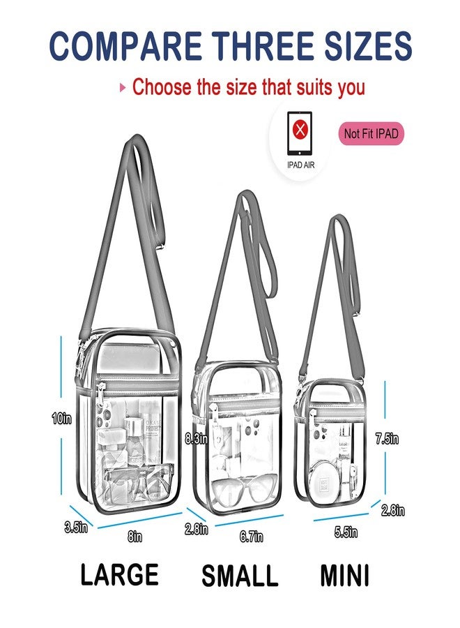 USPECLARE Clear Purse Stadium Transparent Messenger Bag Stadium Approved for Men and Women Clear CrossBody Bag - Image 3